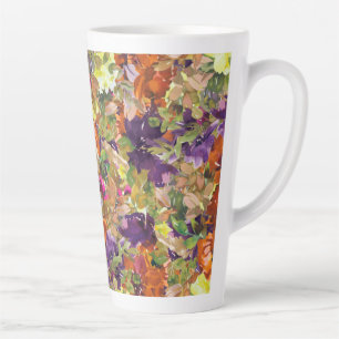 Tasse Latte Rustique Chic Automne Automne Automne Motif Floral
