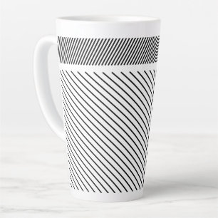 Tasse Latte Rythme diagonal en noir et blanc