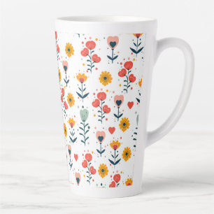 Tasse Latte Sac fourre-tout à motif floral miniature fantaisis