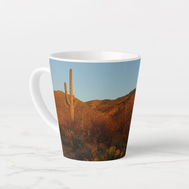Tasse Latte Saguaro Sunset I Arizona Désert Paysage (Angle gauche)