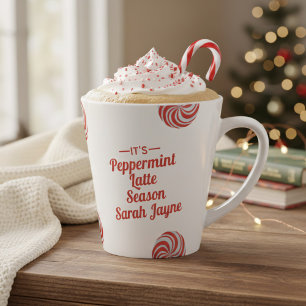 Tasse Latte Saison de menthe à poivre personnalisée Fêtes Latt