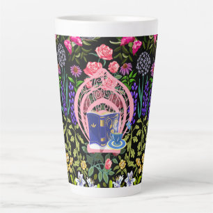 Tasse Latte Salle de lecture Jardin   Blanc