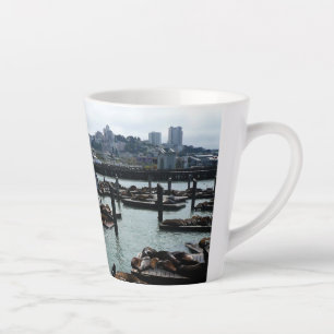 Tasse Latte San Francisco et Otaries de Pier 39 Ciel de la Vil