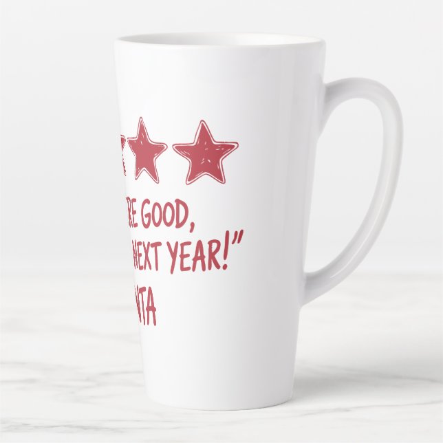 Tasse Latte Santa’s 5-Star Review - Christmas Design (Droite)