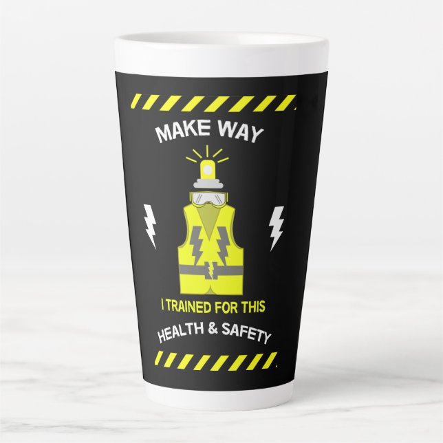 Tasse Latte Santé Et Sécurité Drôle | NEBOSH | Officier | (Devant)