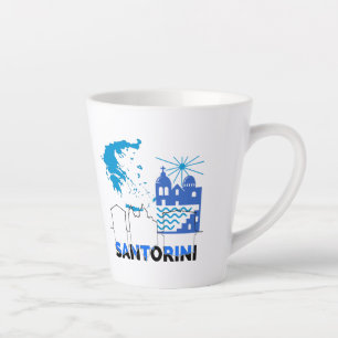 Tasse Latte Santorin Grèce.b