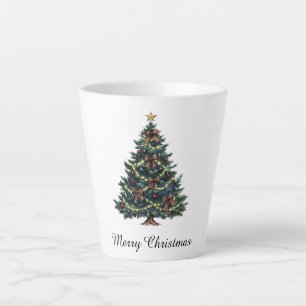 Tasse Latte Sapin de Noël de campagne