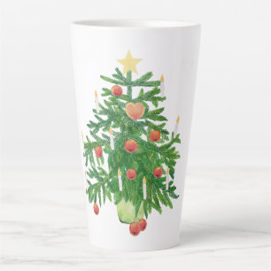 Tasse Latte Sapin de Noël vintage avec un cookie en forme d'ét