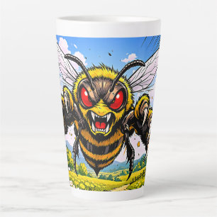 Tasse Latte Scène d'insecte ailé de dessin animé