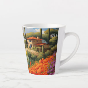 Tasse Latte Scène toscane 4