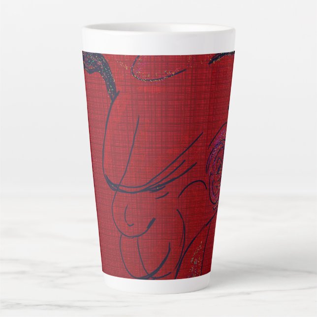Tasse Latte Sci-fi Fantasy Hunting Dog  (Devant)