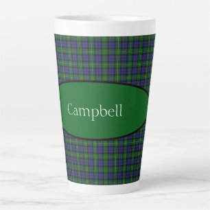 Tasse Latte Scottish Campbell Family Tartan Personnalisé
