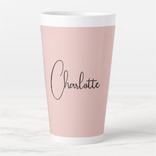 Tasse Latte Script de calligraphie minimaliste Nom Rose Or