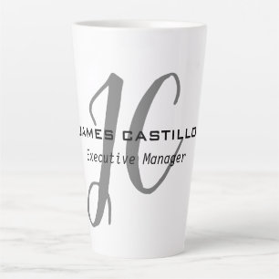 Tasse Latte Script de calligraphie Monogramme moderne professi