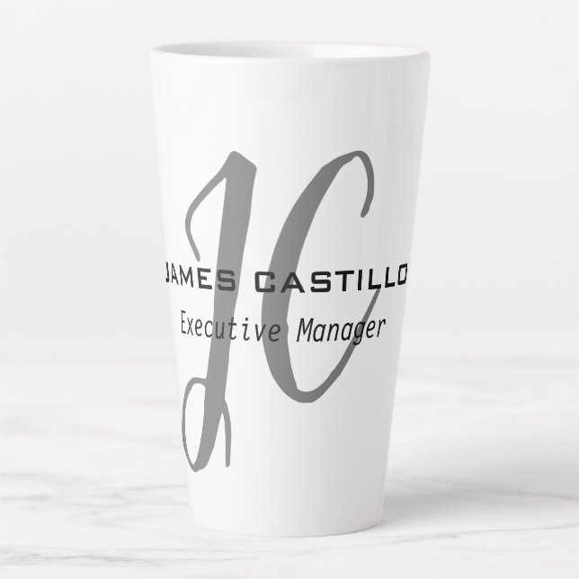 Tasse Latte Script de calligraphie Monogramme moderne professi (Devant)