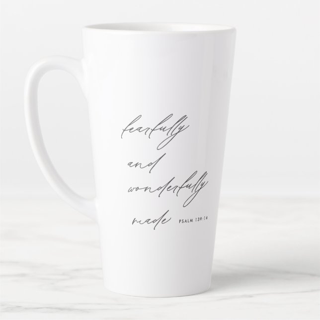 Tasse Latte Script Moderne Avec Peur & Merveilleux Café Fabriq (Gauche)