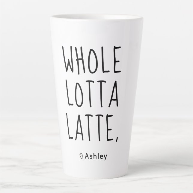 Tasse Latte Script noir de Lota Latte Valentine entière (Devant)