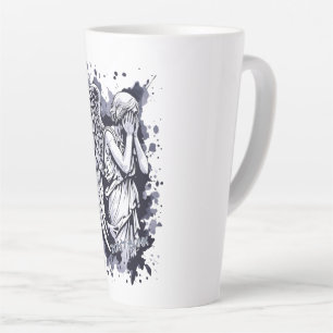 Tasse Latte Sculpture d'un ange larmant - avec des éclaboussur