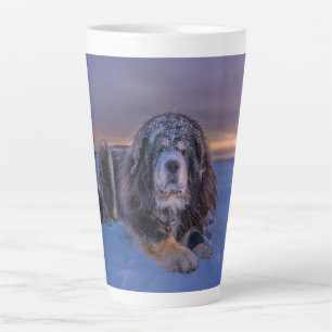 Tasse Latte Se détendre sur la glace