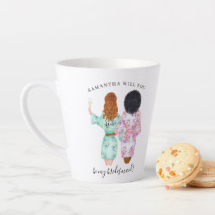 Tasse Latte Serez-vous ma demoiselle d'honneur/servante d'honn