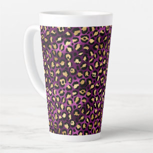 Tasse Latte Série Purple and Gold Leopard Design 1