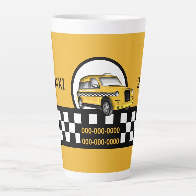 Tasse Latte Service de taxi (Devant)
