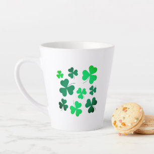 Tasse Latte Shamrock Clover Leaf Irlande Irish Modern Elegant