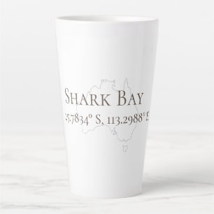 Tasse Latte Shark Bay Australie Latitude & Longitude