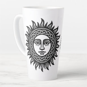 Tasse Latte Sigil du Visage Solaire – Emblème du Soleil Noir