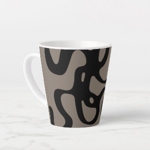 Tasse Latte Signaux éloignés : Noir Abstrait et gris