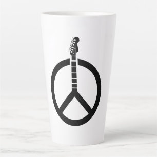 Tasse Latte Signe de paix à la guitare