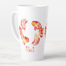 Signe zodiacal Poissons poisson rouge orange paill