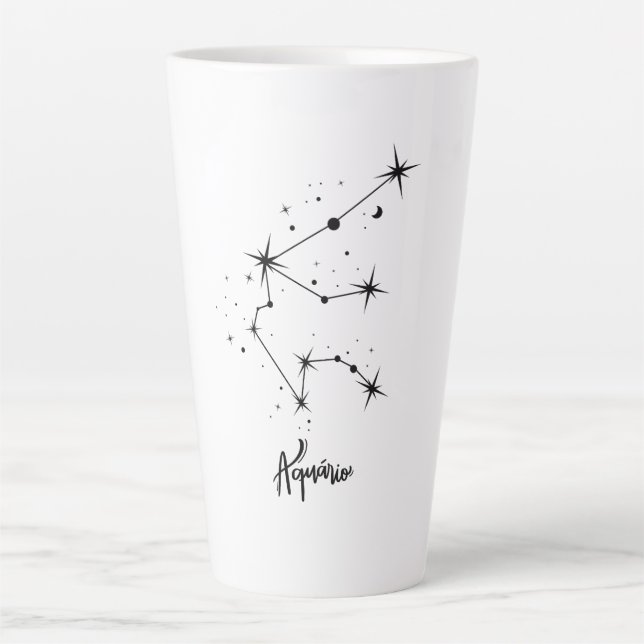 Tasse Latte SIGNE Zodiaque Aquarius Cadeau astrologie Aquarius (Devant)