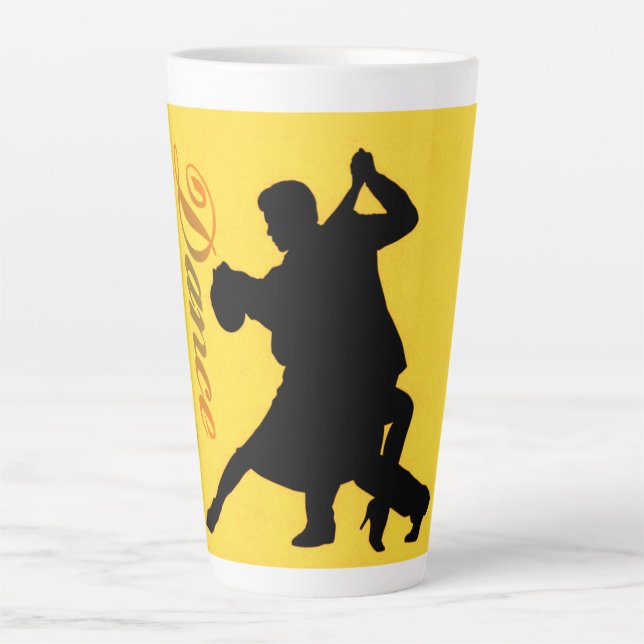 Tasse Latte Silhouette Couple dansant (Devant)