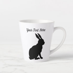 Tasse Latte Silhouette noire assise profil côté lapin