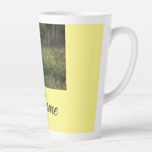 Tasse Latte Simple jeté de photo personnalisée avec nom d'anim