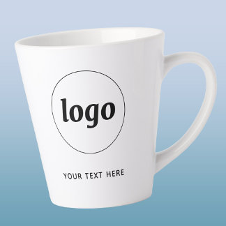 Tasse Latte Simple Logo et Texte Promotionnel d'Entreprise