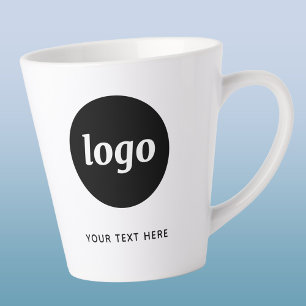 Tasse Latte Simple Logo et Texte Promotionnel d'Entreprise