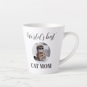 Tasse Latte Simple mignonne Monde meilleur chat maman photo