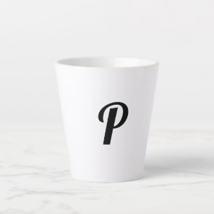Tasse Latte simple minimum ajouter votre texte monogramme