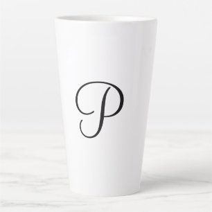 Tasse Latte simple minimum ajouter votre texte monogramme phot