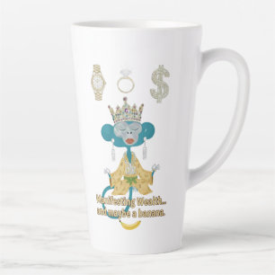Tasse Latte Singe d'art zen manifestant la richesse