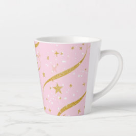 Tasse Latte Sips célestes - Coupe de café rose et Gold Star