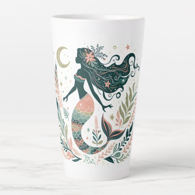 Tasse Latte Sirène Boho sous la mer Whimsical (Devant)