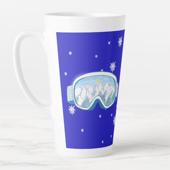 Tasse Latte Ski Goggers Snowflake Dance (Gauche)