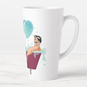Tasse Latte SlipperyJoe's deux gays hommes aiment la baignoire