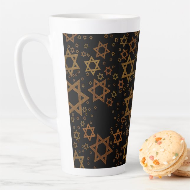 Tasse Latte SlipperyJoe's Happy Hanoukka multiples étoiles de  (En situation)