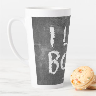 Tasse Latte SlipperyJoe's J'aime les garçons tableau noir sale