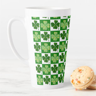 Tasse Latte SlipperyJoe's trèfles verts à quatre feuilles Sain