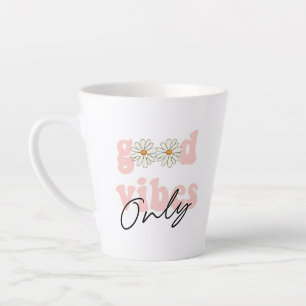Tasse Latte Slogan hippie des années 70 de Good Vibes